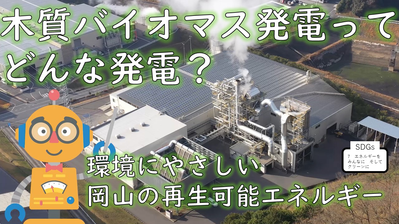 木質バイオマス発電って、どんな発電？～環境にやさしい岡山の再生可能エネルギー～